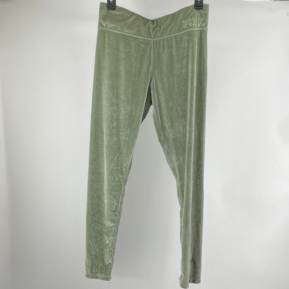 NWOT Pink Victoria's Secret Green Velour Leggings